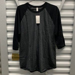 American Apparel 3/4 Length Sleeve Baseball T-shirt Cotton Polyester Blend